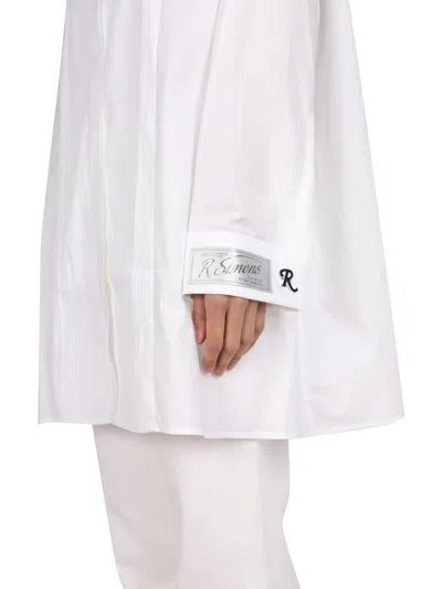 Raf Simons Logo Patch Shirt With Classic Collar For Women In White