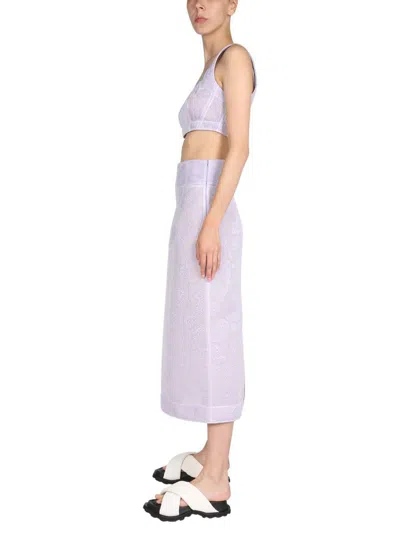 Shop Jil Sander Embroidery Top In Purple