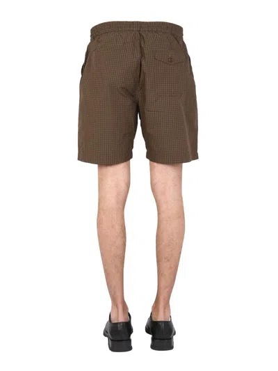 Universal Works Bermuda With Check Pattern In Brown