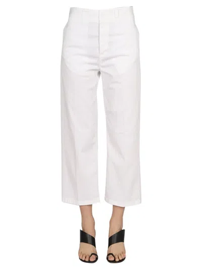 Department Five Cotton Trousers In White