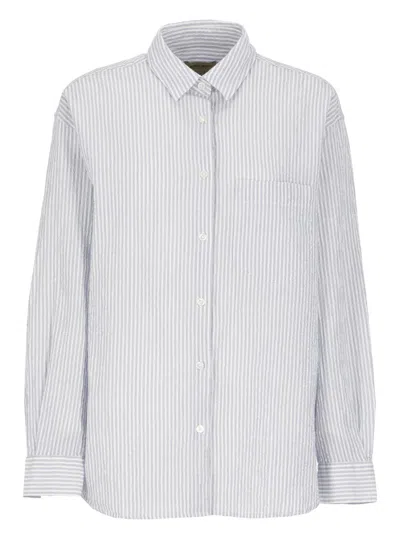 Woolrich Light Blue Stripes Shirt In Blue