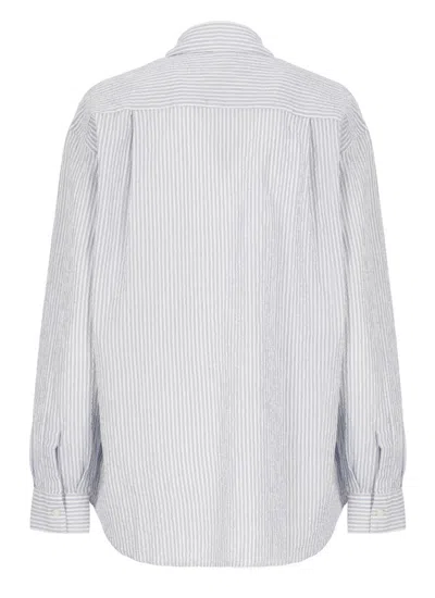 Woolrich Light Blue Stripes Shirt In Blue