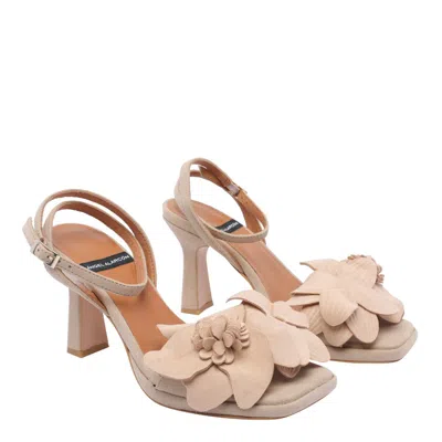 Angel Alarcon 85mm Leather Heeled Sandals In Beige