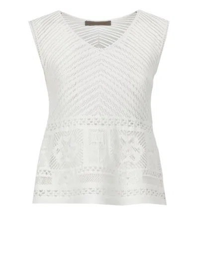 D Exterior D.exterior Sleeveless Crochet Top In White