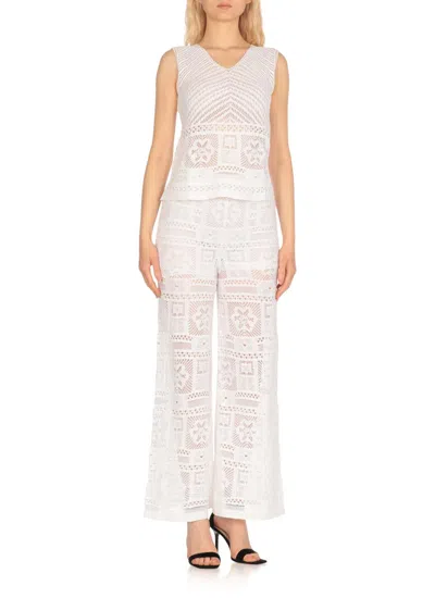 D Exterior D.exterior Sleeveless Crochet Top In White