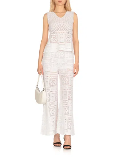 D Exterior D.exterior Sleeveless Crochet Top In White