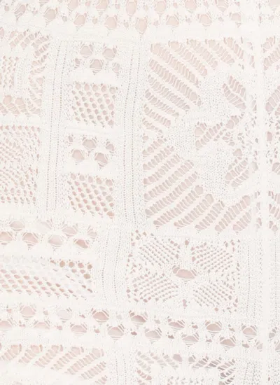 D Exterior D.exterior Crochet Wide Leg Pants In White