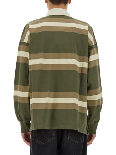 Autry Oversized Striped Polo Long Sleeves In Multi