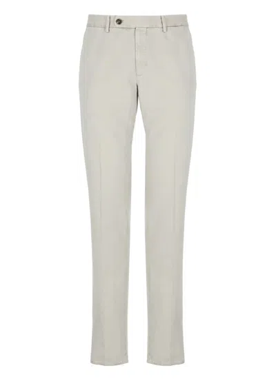 Incotex White Cotton Pant In Grey