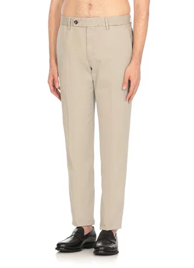 Incotex White Cotton Pant In Grey