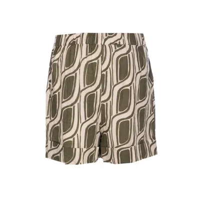 Liu •jo Liu Jo Green Pattern Ramie Shorts In Green
