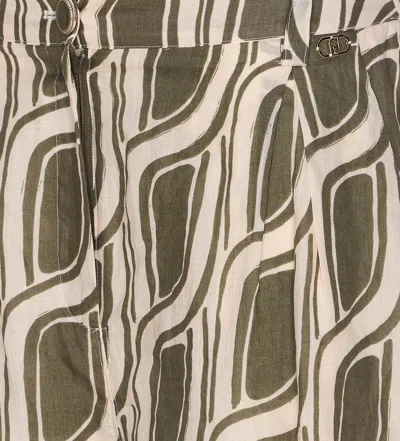 Liu •jo Liu Jo Green Pattern Ramie Shorts In Green