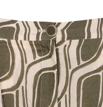 Liu •jo Liu Jo Green Pattern Ramie Shorts In Green