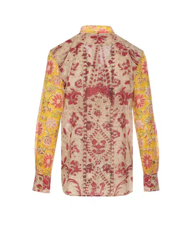 Valentino Crewneck Floral Pattern Collared Neck In Multicolour