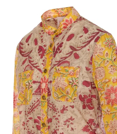 Valentino Crewneck Floral Pattern Collared Neck In Multicolour