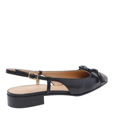 Valentino Valet Du Roi Leather Slingback Ballerina Flat In Black