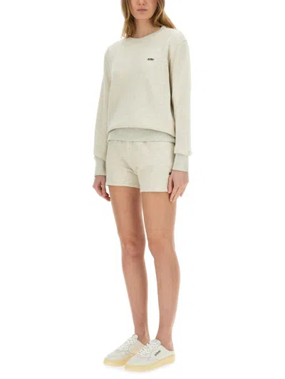 Autry Sweatshirt Shorts In Beige