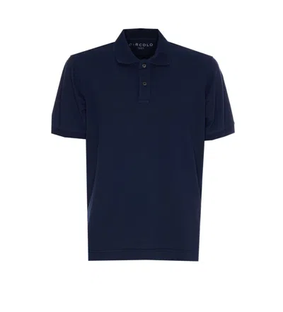 Circolo 1901 Buttoned Polo Shirt With Collar And Short Sleeves In Blue