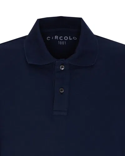 Circolo 1901 Buttoned Polo Shirt With Collar And Short Sleeves In Blue