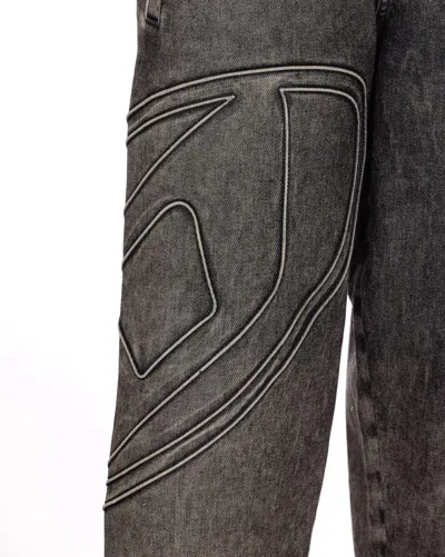 Diesel Track Pants With Embroidered Detail And Pockets In Grey