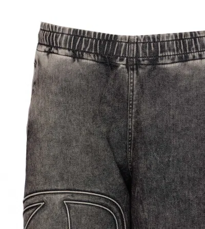 Diesel Track Pants With Embroidered Detail And Pockets In Grey