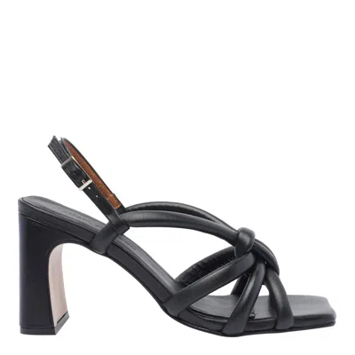 Angel Alarcon 75mm Sophie Leather Heeled Sandals In Black