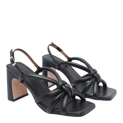 Angel Alarcon 75mm Sophie Leather Heeled Sandals In Black