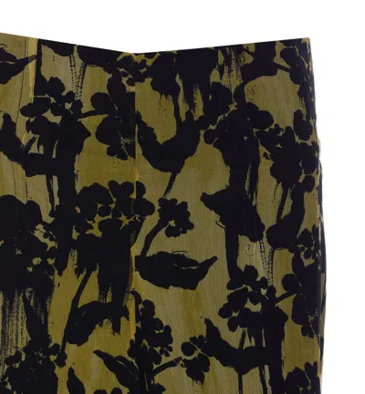 Victoria Beckham Floral Pattern Asymmetric Hem Midi Skirt In Green