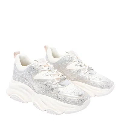 Steve Madden Metallic Chunky Sneakers In Silver