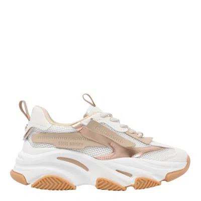 Steve Madden Logo-print Chunky Sneakers In White