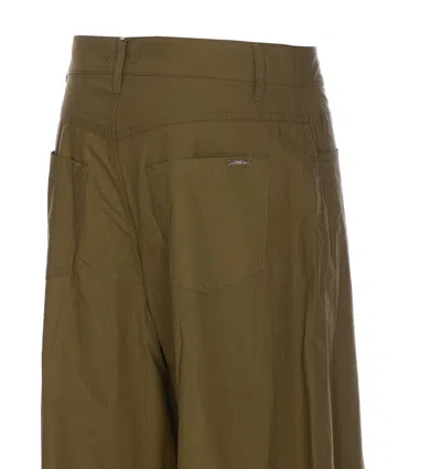 Liu •jo Wide-leg Flared Trousers With Back And Side Pockets In Green