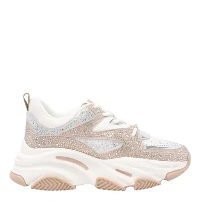 Steve Madden Round Toe Sneakers In Beige
