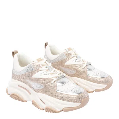 Steve Madden Round Toe Sneakers In Beige