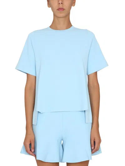 Stella Mccartney Women T-shirt With Asymmetrical Hemline In Blue