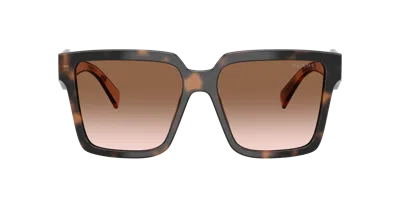 Prada Pr 24zs 23a0a6 56mm Womens Square Sunglasses In Brown Gradient