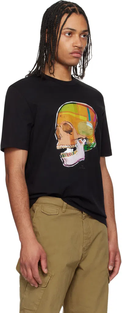 Ps By Paul Smith Black 'skull Sketch' Print T-shirt
