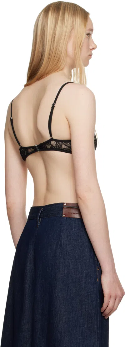 Dries Van Noten Floral Stretch-lace Bralette In 900 Black