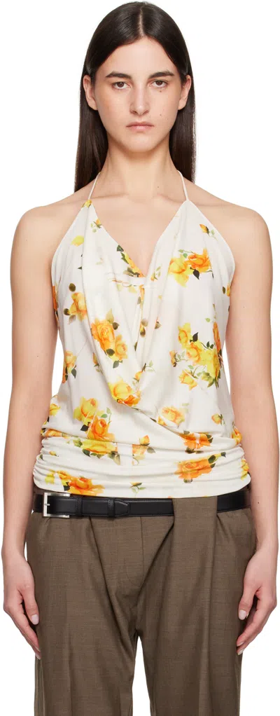 Acne Studios Floral Pattern Top In White