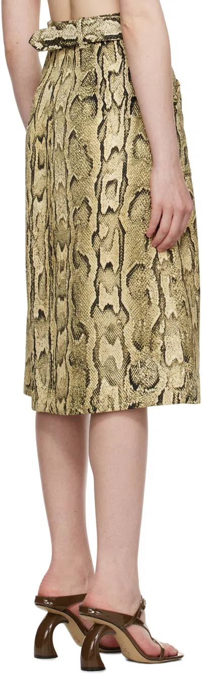 Dries Van Noten Sheraz Viscose And Cotton Skirt With Reptile Print In Brown