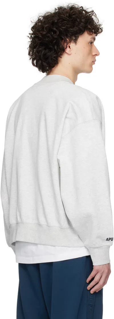 Aape By A Bathing Ape Gray Main Cardigan In Wh2 Heather White