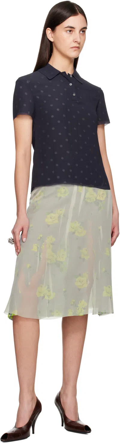 Acne Studios Floral Midi Skirt In Green