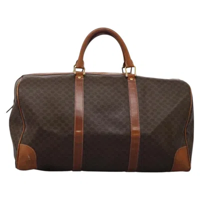 Pre-owned Celine Céline Boston Brown Canvas Travel Bag ()
