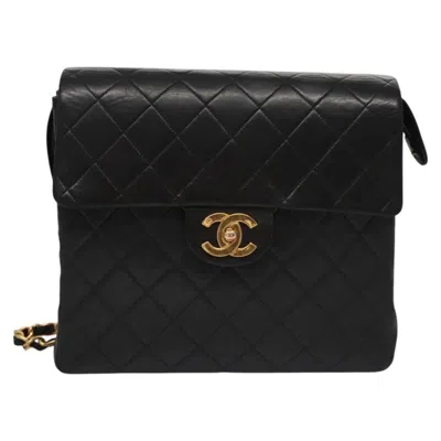 Pre-owned Chanel Single Flap Black Leather Backpack Bag ()