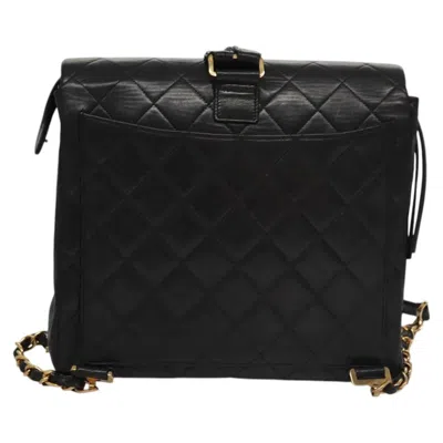 Pre-owned Chanel Single Flap Black Leather Backpack Bag ()