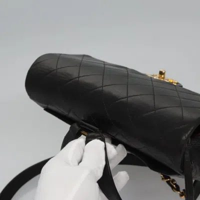 Pre-owned Chanel Single Flap Black Leather Backpack Bag ()