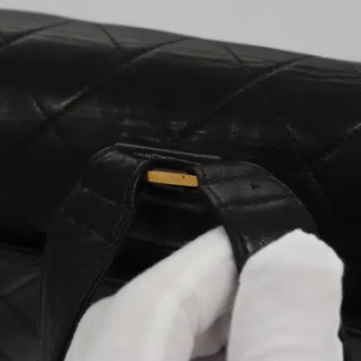 Pre-owned Chanel Single Flap Black Leather Backpack Bag ()