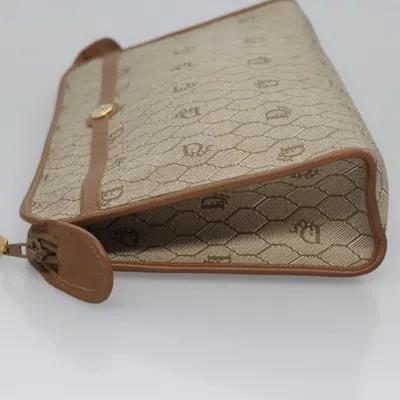 Pre-owned Dior Honeycomb Beige Canvas Clutch Bag ()