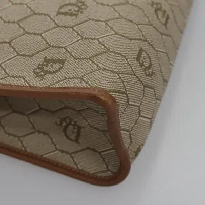 Pre-owned Dior Honeycomb Beige Canvas Clutch Bag ()