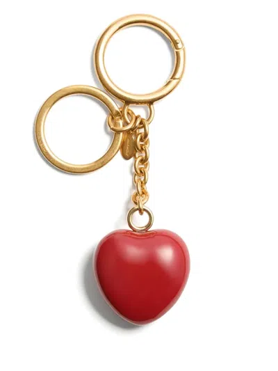 Valentino Coeur Royal Vlogo Key Chain Bag Charm In Gold