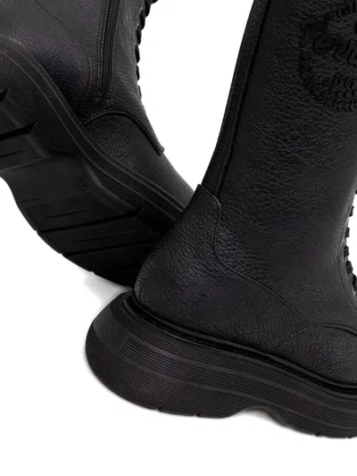 Chiara Ferragni Logo-rubberised Ankle Boots In Black